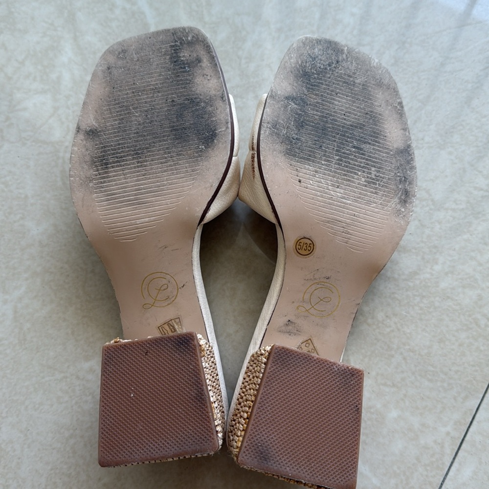 Chinese laundry low heel ivory sandals size 5 - Picture 5 of 7